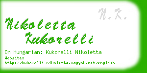 nikoletta kukorelli business card